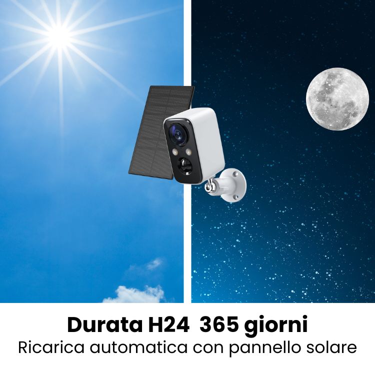 videocamera di sicurezza per esterno wi-fi con scheda sim e pannello solare
