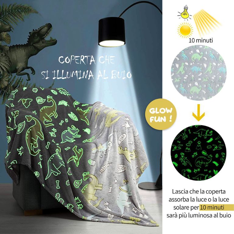 coperta che si illumina al buio