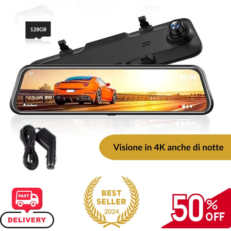 schermo retrovisore telecamera di sicurezza 4k per auto
